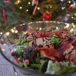 Pomegranate, apple, prosciutto Christmas salad χριστουγεννιάτικη σαλάτα με ρόδι, μήλο, καρύδι, προσούτο, Γαβριήλ Νικολαίδης