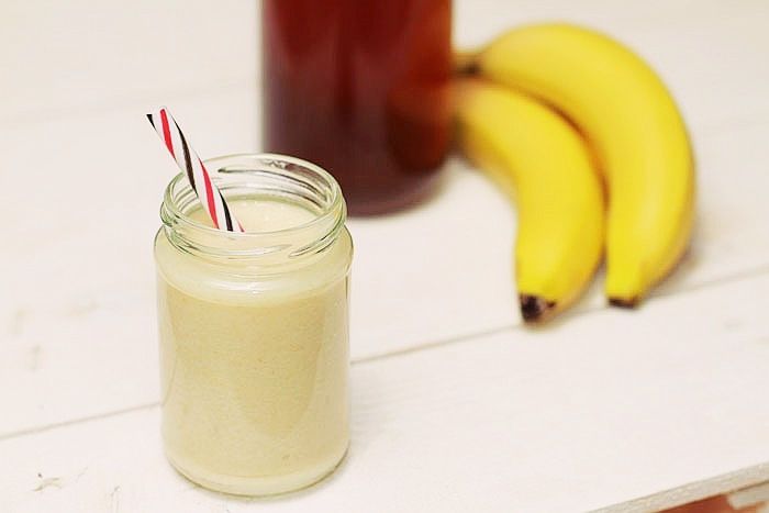 Homemade protein shake, banana, honey, peanut butter Recipe, συνταγή, σέικ, μπανάνα, μέλι, πρωτείνη, Γαβριήλ Νικολαΐδης, cool artisan