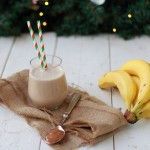 smas smoothie banana almond milk peanut butter, smoothie, christmas breakfast